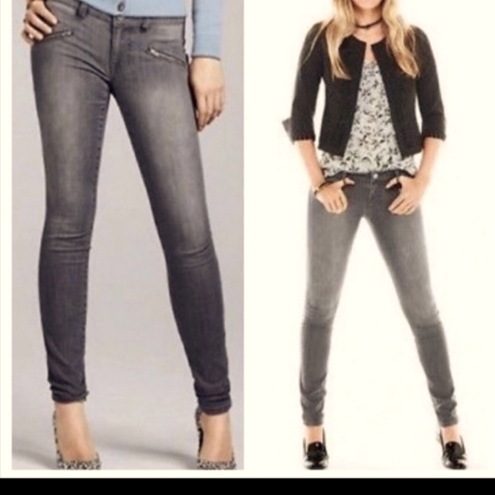 EUC CAbi Zip Skinny Grey 8